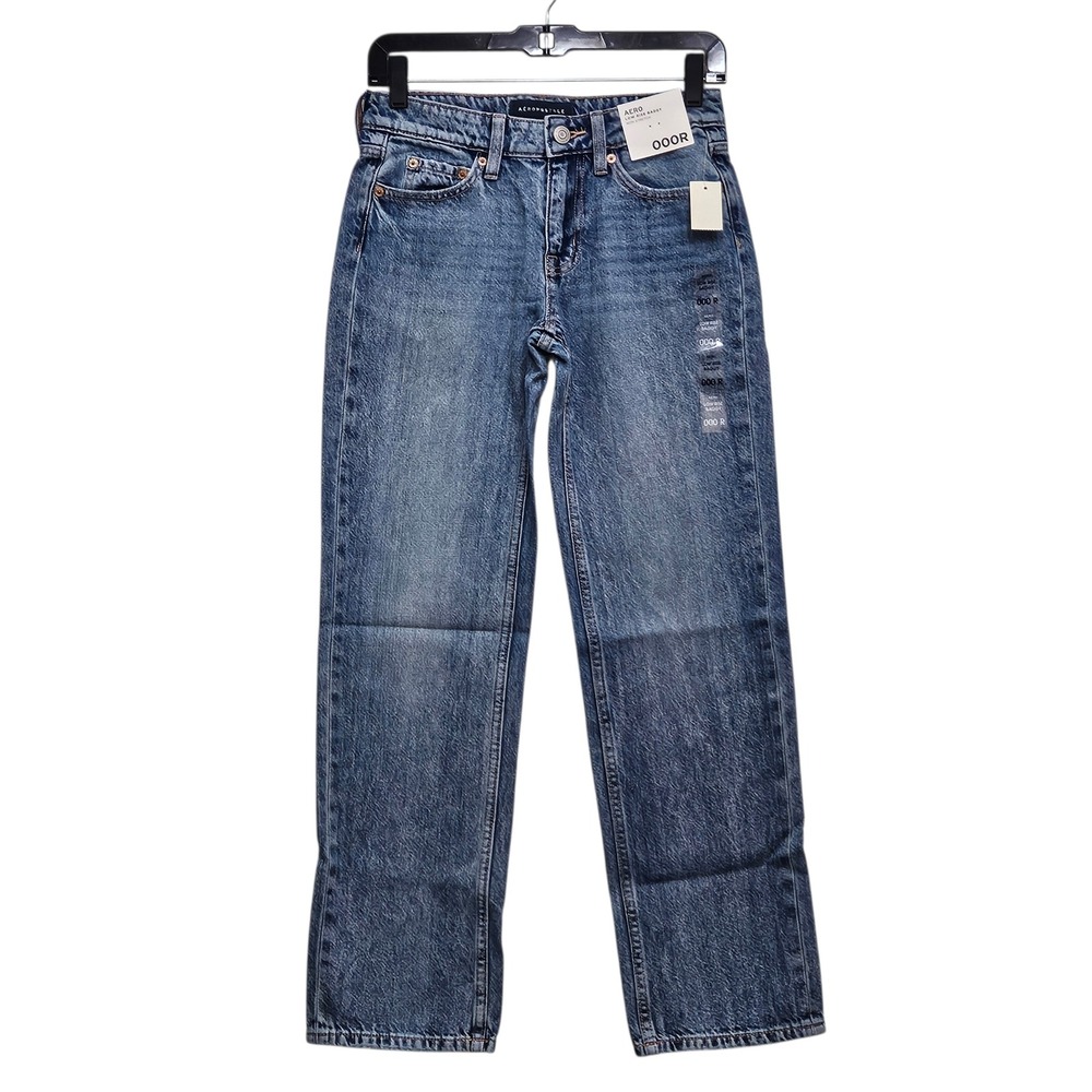 Aeropostale‎ NWT Jeans 000R Blue Low Rise Baggy Non-Stretch Denim Y2K Streetwear